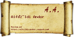 Alföldi Andor névjegykártya