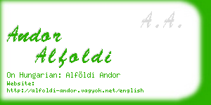 andor alfoldi business card